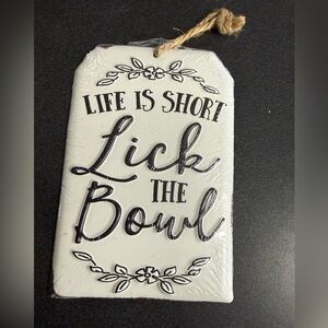 Farmhouse new with plastic Open Road Brands White and Black Kitchen Sign